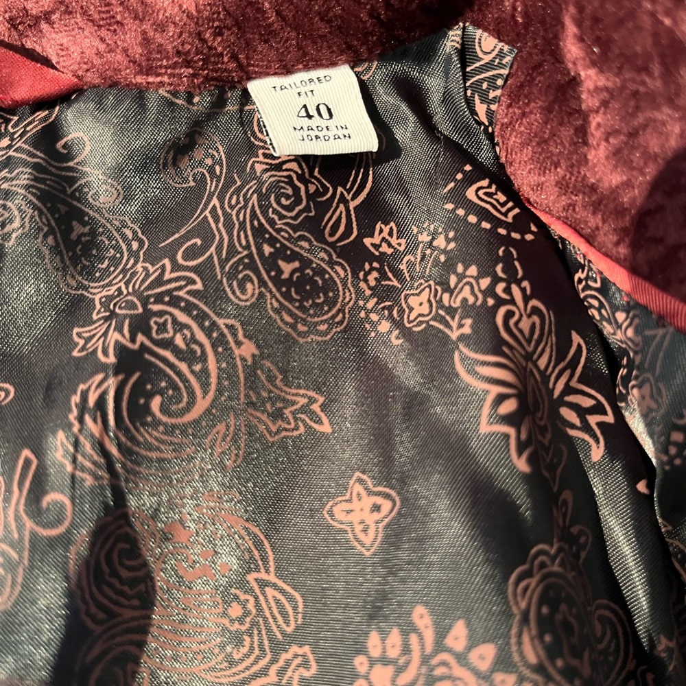 Robert Graham Burgundy Velour type Sports Coat size 40. New with tags - Picture 6 of 11